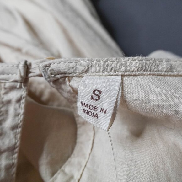 Mudd Womens Top Small Tan Boho Peplum Indie Artsy Clean Girl Studded NEW - Picture 7 of 14